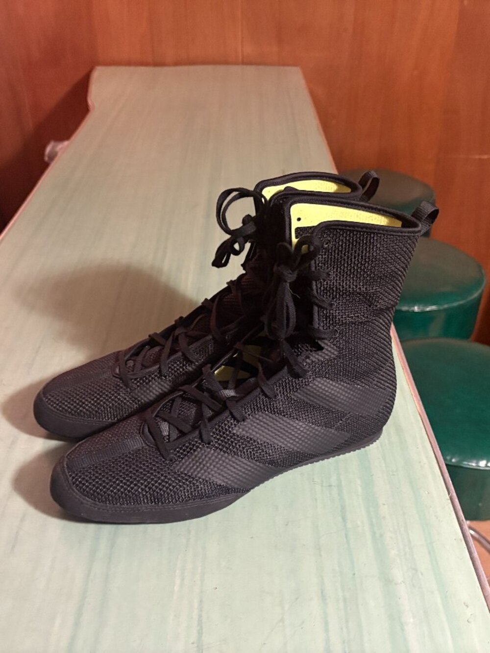 WORN 1X Mens Adidas Box Hog 3 Black Boxing Shoes Size 10
